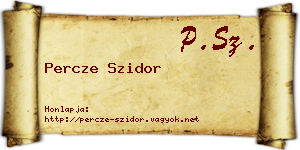 Percze Szidor névjegykártya